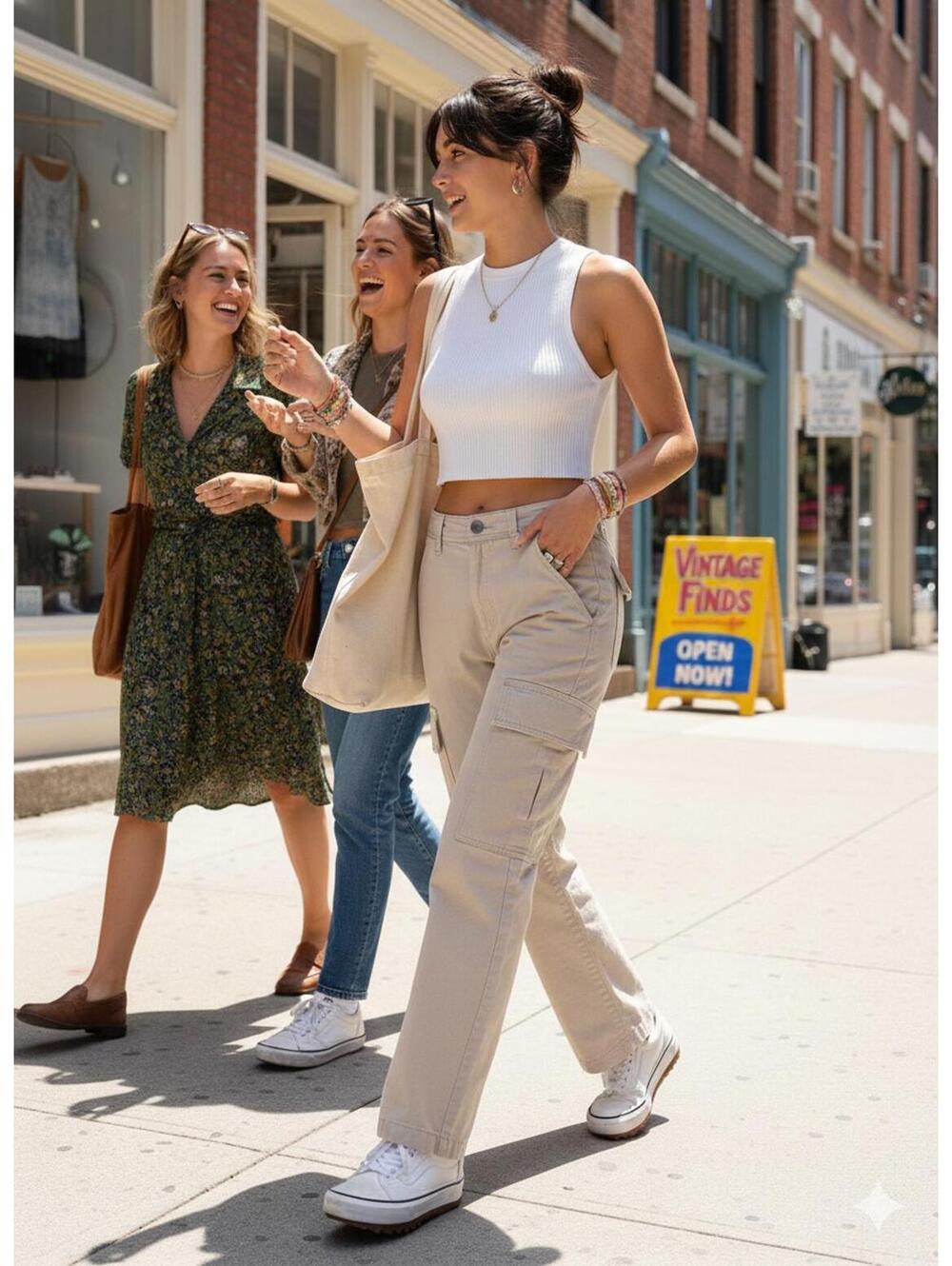 Cotton On - Relaxed Wide-Leg Cargo Pants Beige - Size 0